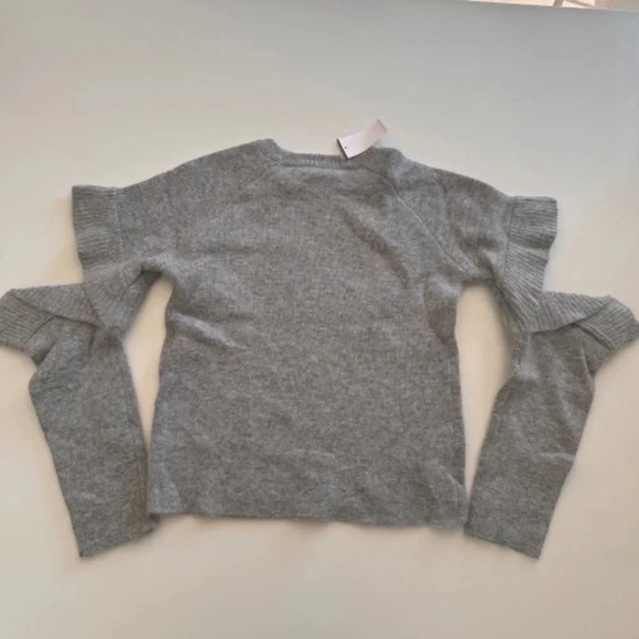 Revolve- Endless Rose- NWT-Cut Out Sleeve- Romantic Sweater- Mohair-Grey- M - Picture 5 of 13